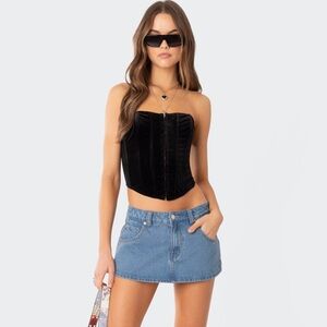 EDIKTED BLACK VELVET CORSET SIZE M